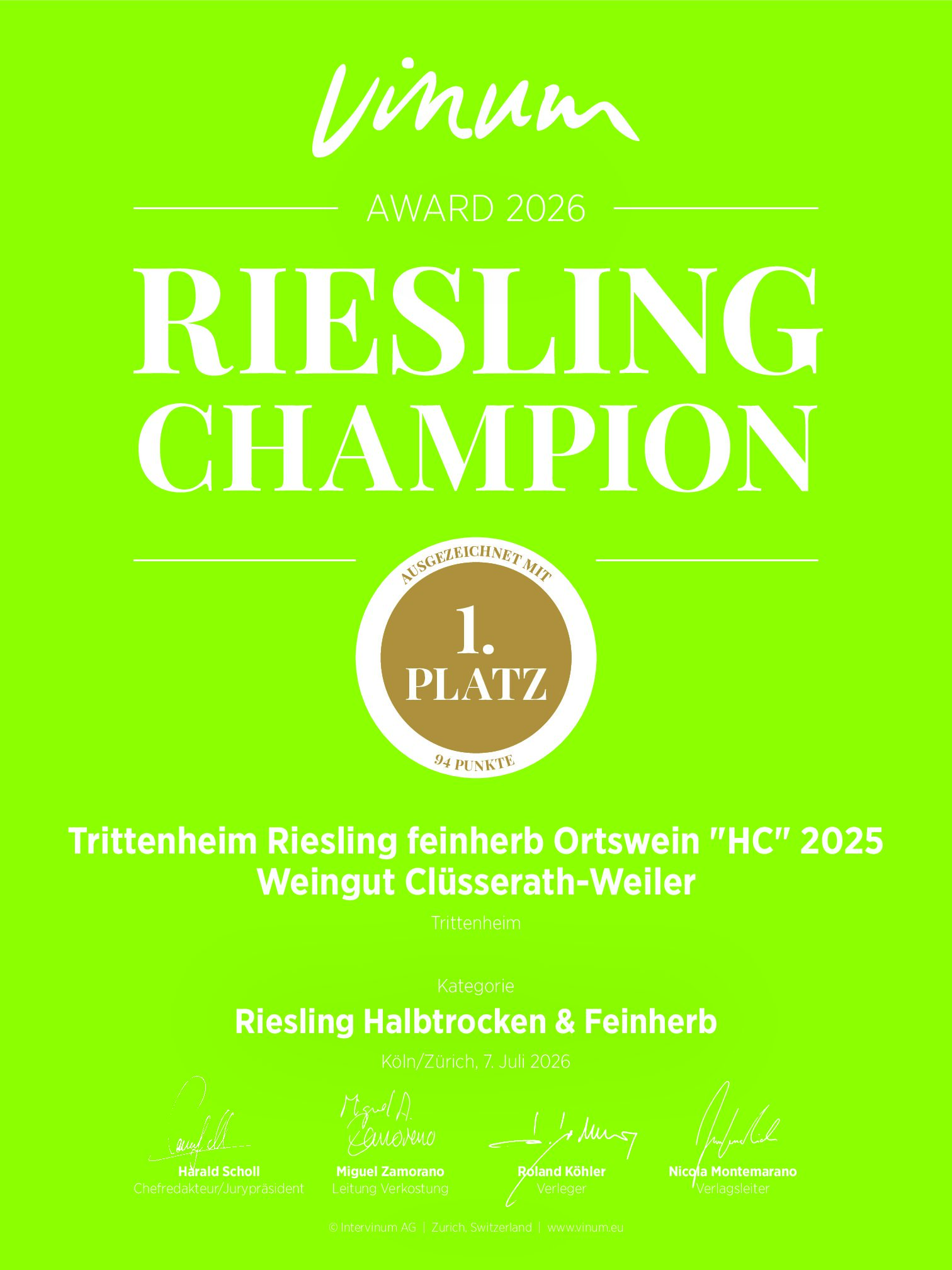 2025 Trittenheimer Riesling HC feinherb 0,75 l – Bild 2